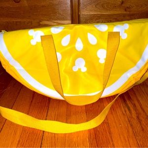 DISNEY Store Mickey Mouse Lemon Slice Wedge Cooler Bag Insulated 20" Summer Fun